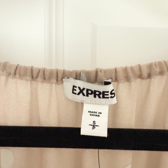 Women Express  Boho Maxi Cottage Prairie Hippie Western Dress in Beige Sz Small - Picture 4 of 8